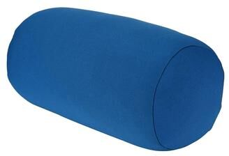 PRiME Long Round Neck Pillow Solid Color Washable Microbead Travel Cushion, Cylindrical Bedroom Seat Headrest Neck Support blue