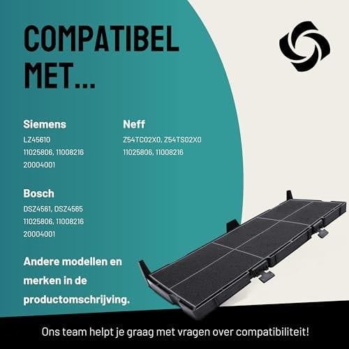 Set van 2 actieve koolstoffilters voor afzuigkappen