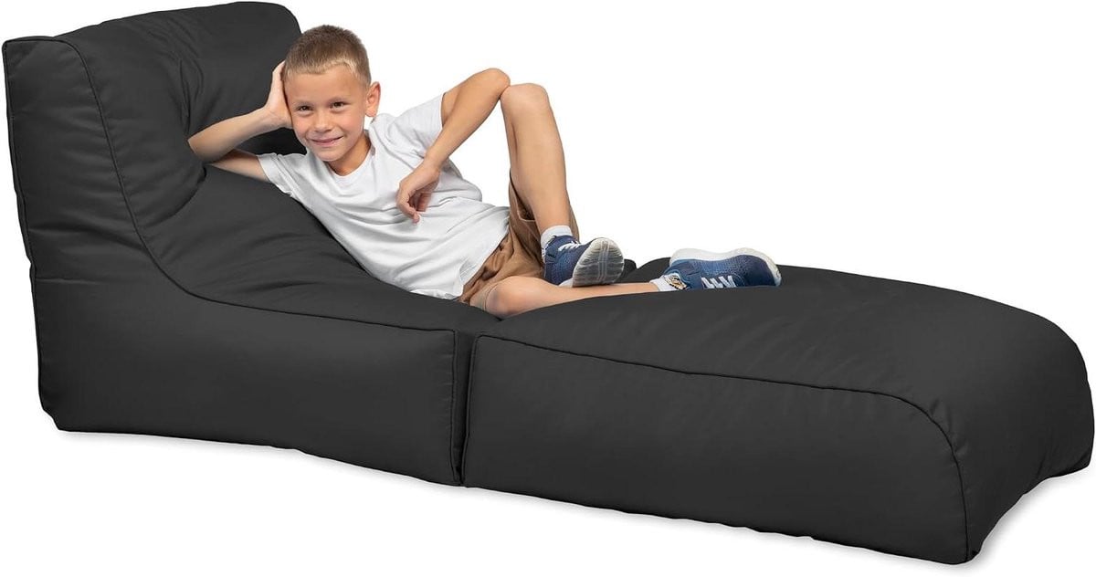 Opvouwbare Zitzak Lounge Stoel Kussen Maat XL Zwart
