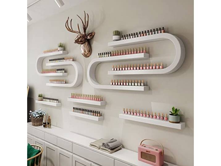 FUYAO Wandmontiertes Regal für Nagellack-Flaschen, U-förmiges ätherisches Öl, Parfüm-Aufbewahrungsregal, multifunktionales Hängesalon/Schönheit/Nagelgeschäft, Organizer für Parfüm