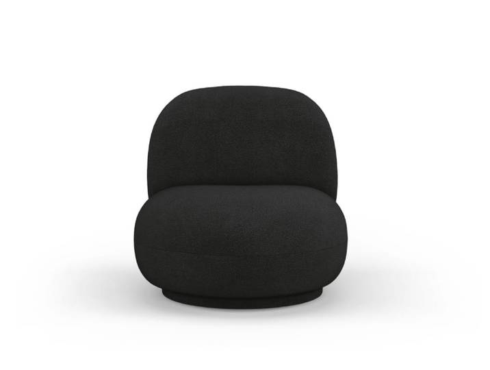 Fauteuil pivotant en tissu bouclé noir