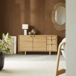 Buffet 145 cm aus Teak Geschirrschrank Highboard natürliches Massivholz