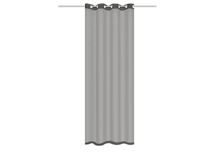 HOMEbasics 53300 Ösenschal Dolly, transparent, mit 8 Metallösen - schlicht und schön grau, 225 x 140 cm