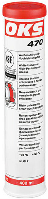 Graisse polyvalente haute performance OKS 470 NSF-H2, NLGI classe 2 cartouche blanche 400ml (1136900418)