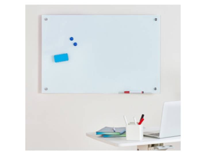 Tableau magnétique en verre, (L)900x(H)600mm, blanc