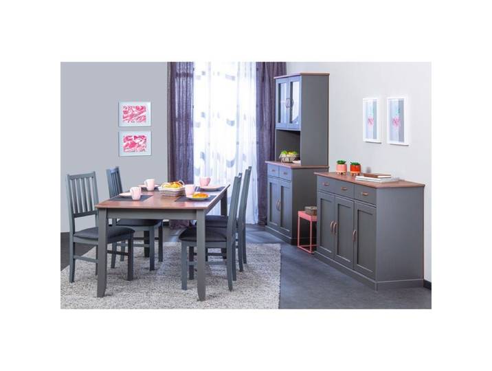 MELINA - Ensemble Table 160cm + Vaisselier + Buffet