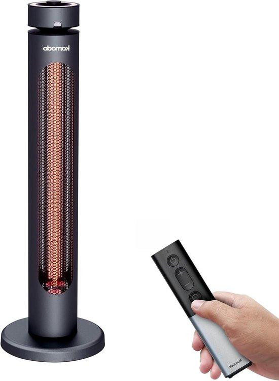 Komodo Elektrische Terrasverwarmer - Infrarood Kachel met 8 Warmtestanden - 2000W - Zwart