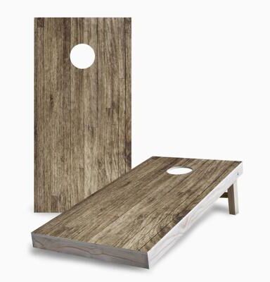 Skip's Garage Wood Plank Regulation 2x4 Cornhole Game Set