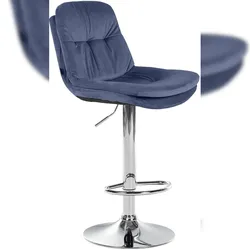 Proregal CHEFGASTRO Barhocker JAVA Samt Chrom HxBxT 94x46x54cm Samt Blau Barstuhl