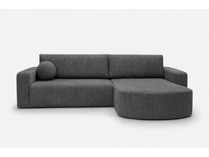 Sofello Ecksofa OLIVIO mit Schlaffunktion und Bettkasten, 276 cm, Liegefläche 233x125 cm, T30-Schaum & Wellenfedern, modernes Design, GRAU