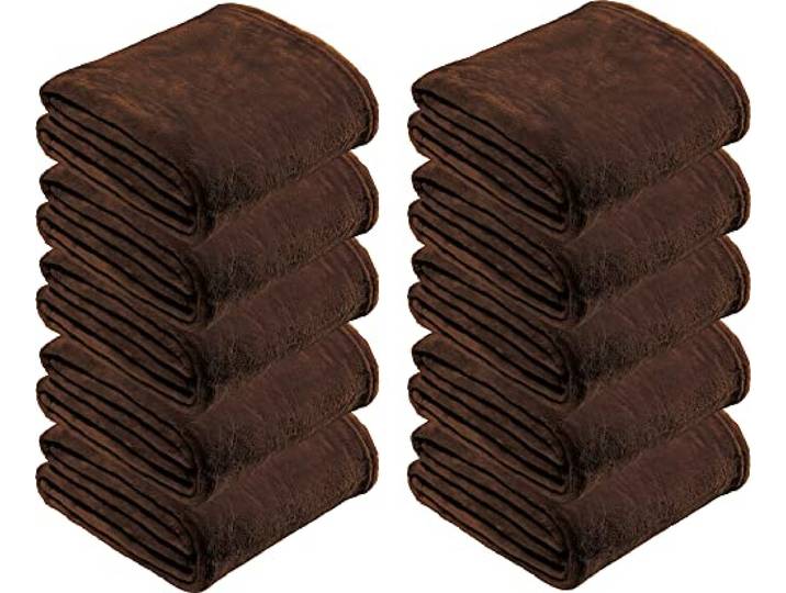 REDBEST Microfaserdecke Amarillo 10er-Pack, Fleece-Wohndecke, Sofadecke braun Größe 150x200 cm - kuscheliger Teddyfleece, pflegeleicht, waschbar