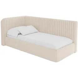 EINZELLBETT Jugendbett mit Bettkasten, Rechts - AURY 90x200 Beige