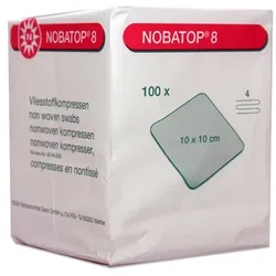 Noba Nobatop 8 Vliesstoffkompressen unsteril vierfach gelegt, 10 x 10 cm, 100 Stück 100 St