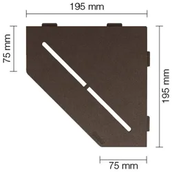 Schlüter Systems SHELF-E-S2 Wand-Ablagesystem Pure Aluminium TSOB - strukturbeschichtet bronze Höhe: 195 mm Breite: 195 mm