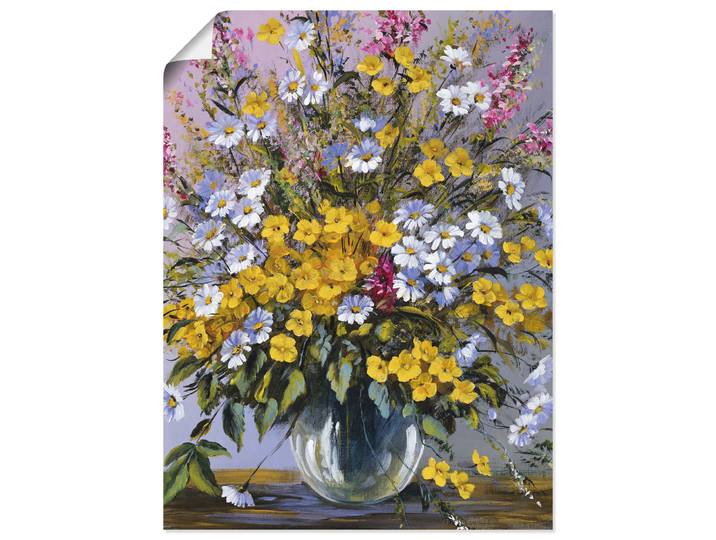 Poster ARTLAND Gemischter Strauss , gelb (farbe bild(er): gelb), B:60cm H:80cm, Bilder, Poster, ohne Rahmen