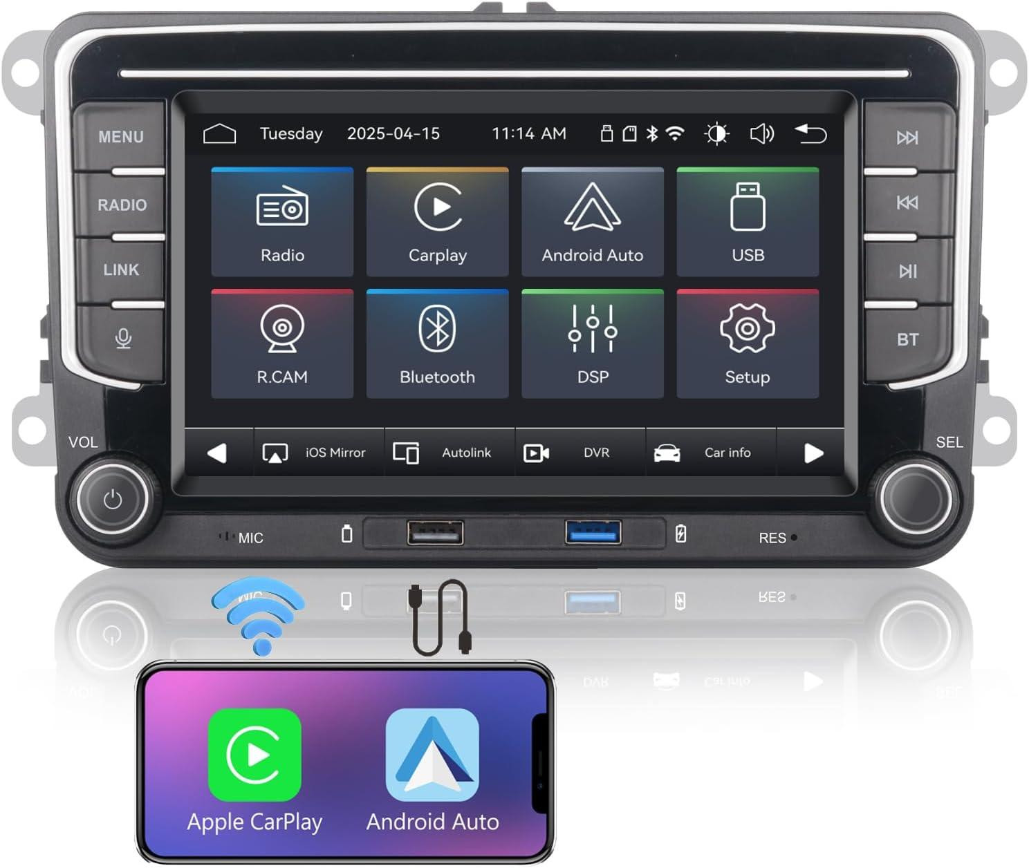 Selius 1-DIN Autoradio met Bluetooth en snelle Linux boot