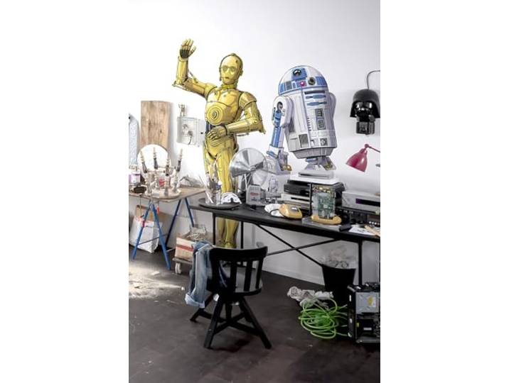 Komar STAR WARS selbstklebende und konturgeschnittene Vlies Fototapete Star Wars XXL R2D2 - Größe: 127 x 120 cm - Wandtattoo, Kinderzimmer, Roboter, Jugendzimmer