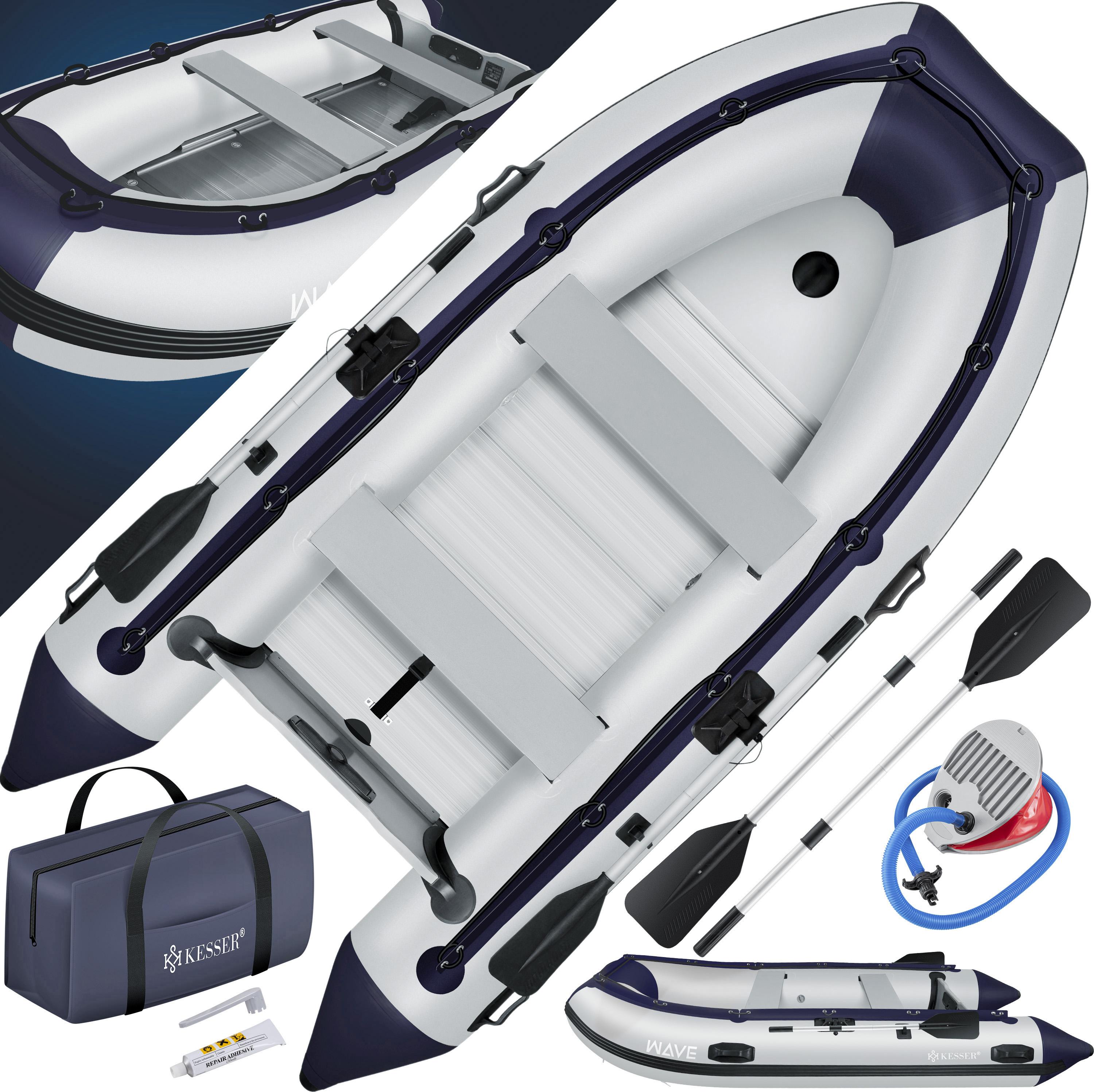 KESSER Schlauchboot für 4 Personen, motorisierbar, aufblasbares Paddelboot