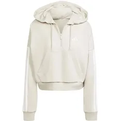 ADIDAS Damen Kapuzensweat Essentials 3-Streifen French Terry Quarter-Zip, Größe XL in Grau Grau
