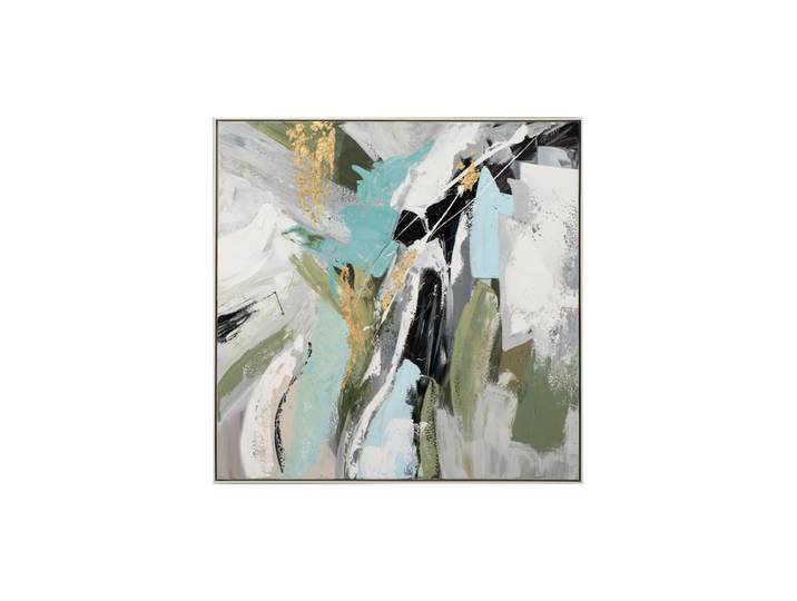 Handgemaltes, eingerahmtes Bild „Abstrakte Figur“ 102.5 x 102.5 cm Multicolor Crea Collection