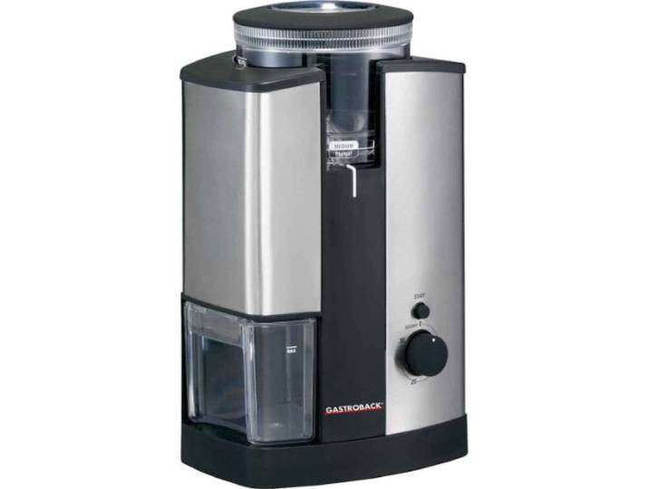 GASTROBACK Design Kaffeemühle Advanced, Silber, Schwarz, 1 Stück (1er Pack)