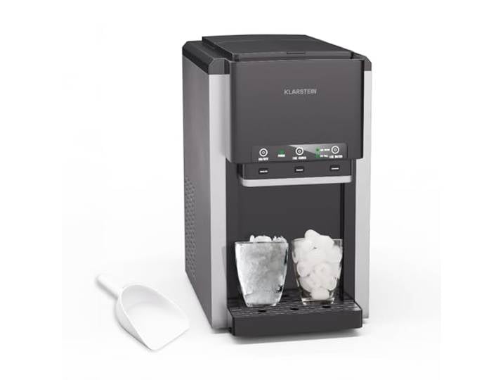 Klarstein ArcticBlend 3-en-1 machine à glaçons\, 20 kg/24 h\, glaçons & glace pilée\, distributeur d'eau\, réservoir 6 L\, acier inoxydable\, machine à maison\, gris foncé