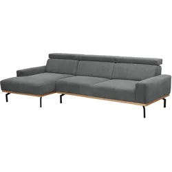 ECKSOFA mit Longchair links Katrien Cordstoff anthrazit
