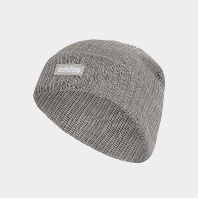 Beanie ADIDAS SPORTSWEAR "LINEAR BEANIE, BÜNDCHEN", Damen, medium grau heather, mgh solid grau, weiß, Obermaterial: 100% Polyacryl, Mützen Beanie, mit umgeschlagenem Bündchen, schlichtes Design, zeitlose Silhouette