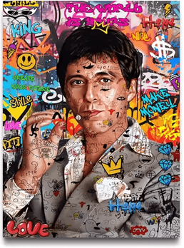 Inspire Picks 80s Gangster Graffiti Wall Art Retro Urban Street Canvas Poster white 40x60cm Unframed