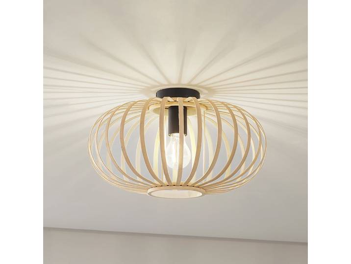 Plafonnier Lielle Ø38 Bambou - Lindby - Salle à manger - Rustique - À ampoule unique