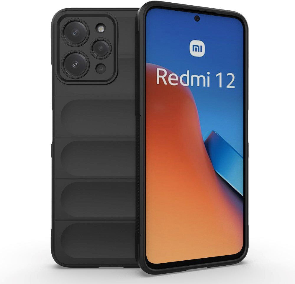 INCOVER Xiaomi Redmi 12 (4G) Fleksibelt Plastik Bagside Cover - Sort