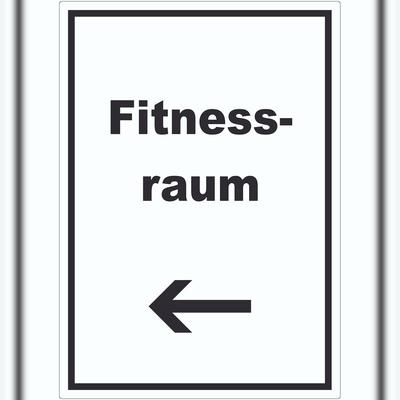 HB-Druck Fitnessraum Aufkleber mit Text und Richtungspfeil links Sport Fit hochkant A3 (297x420mm)