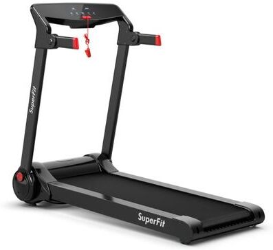 Costway 3HP Electric Folding Treadmill with Bluetooth Speaker-Red