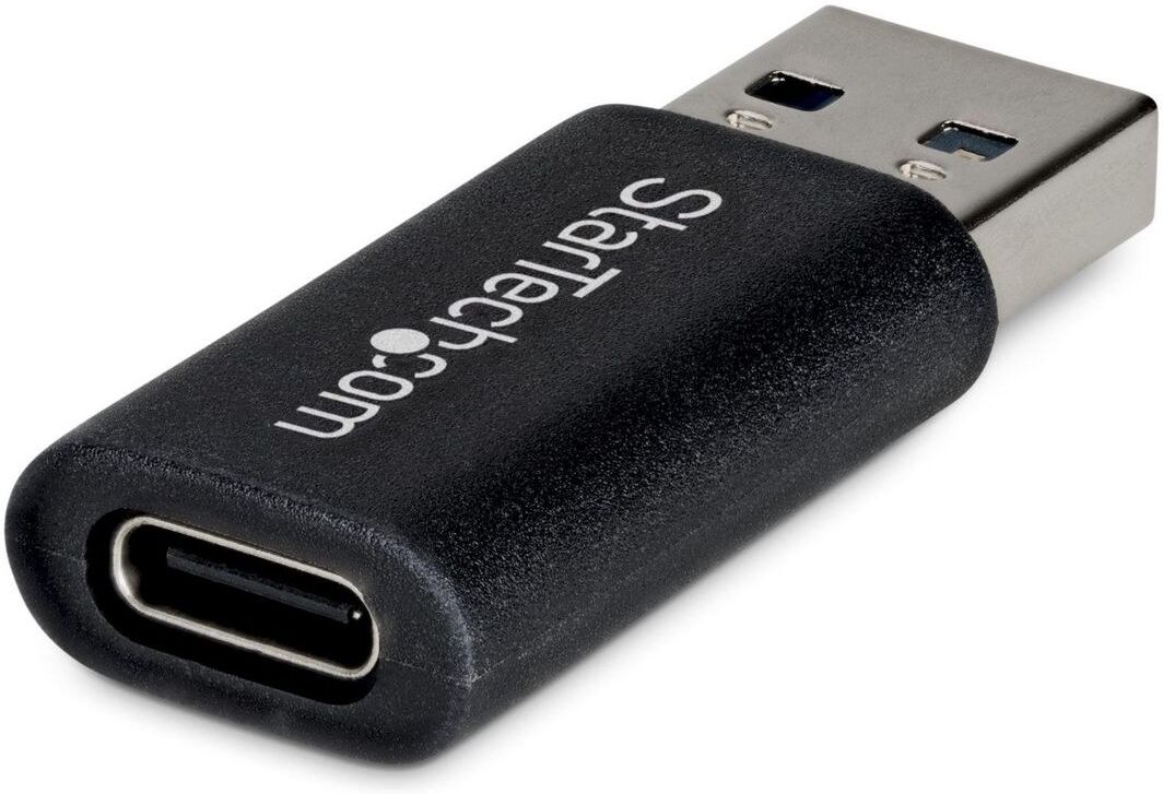 StarTech.com U32-AMCF-USBADAPTER USB-A to USB-C Adapter - USB-A Male to USB-C Female Converter - USB 10Gbps - 5V 900mA - Black
