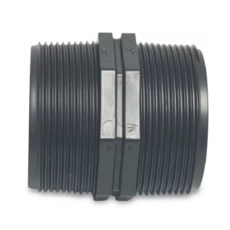 PP Nippel / Doppelnippel AG x AG, Aussengewinde x Aussengewinde aus Kuststoff (PP Doppelnippel / Nippel AG/AG: 2" PP NIppel AG/AG) 2.08-N15