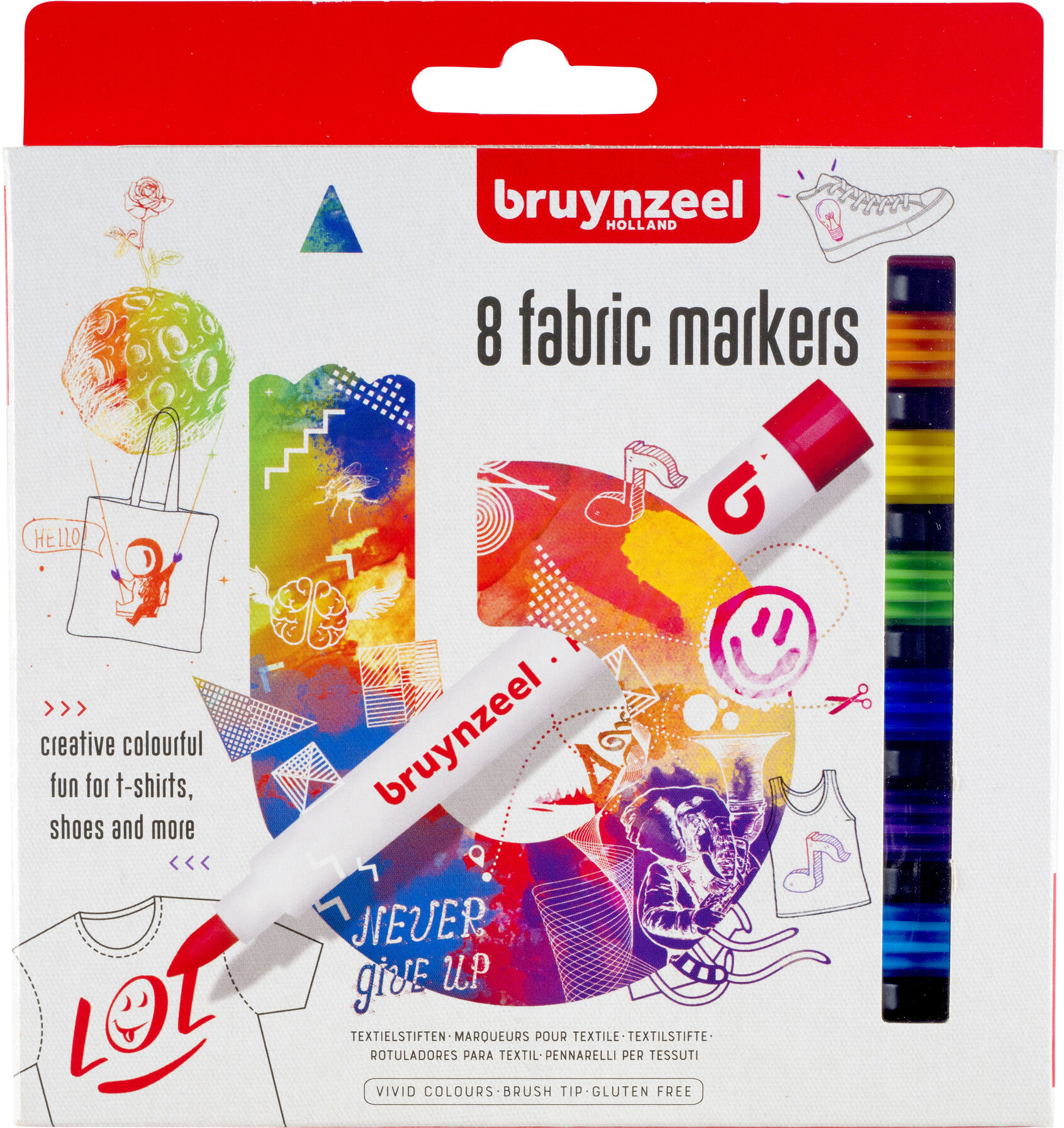 Bruynzeel Textiel Stiften - 8 stuks   8712079452803   Verf