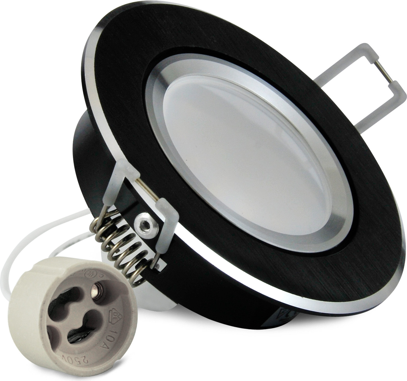 Goldlux Polux Inbouwspotset SUN OLAL, ronde inbouwspot, zwart aluminium, GU10