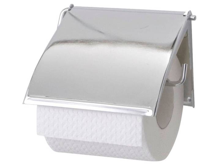 Toilettenpapierhalter WENKO Cover , grau (chromfarben), B:13,5cm H:12cm L:2,5cm, Stahl, Toilettenpapierhalter, Toilettenpapierhalter, Chrom, mit geschlossener Form