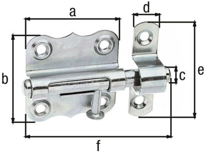 GAH Alberts Verrou à loquet avec boucle fixée B46xL47mm galvanisé (123376)