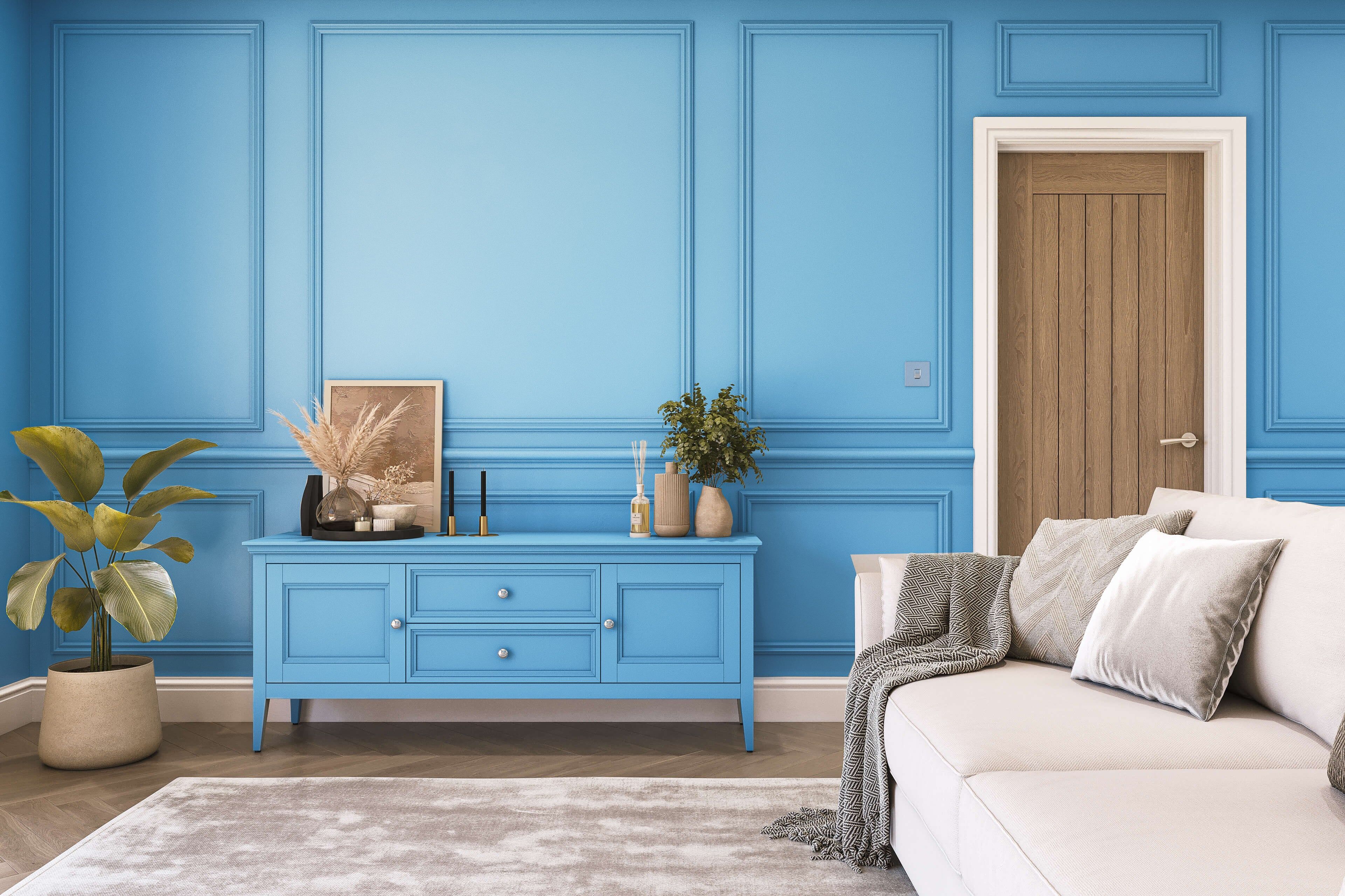 Hemway Chalk Paint   Sky Blue   Shabby Chic   Furniture   Chalky Matt Finish - Sky Blue - 1L