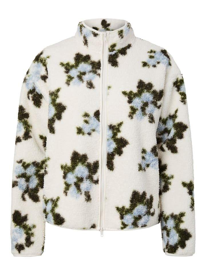 Pieces Teddyjacke "Autumn" in Weiß/ Blau - XS