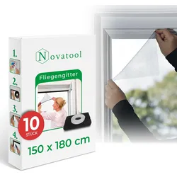 10x Fliegengitter Fenster 150x180 anthrazit individuell kürzbar Insektenschutz Fliegennetz Fensternetz Mückennetz Mückengitter Fenstergaze (10 , Fliegengitter)