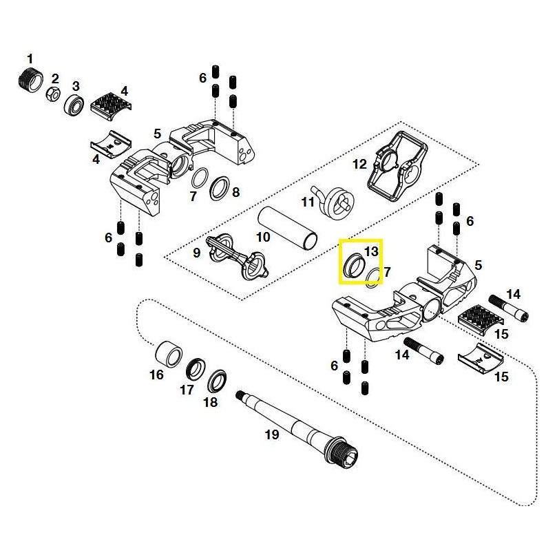 Crankbrothers Pedal Bushing Lagerbuchse, Level 2+3+11, innen (40102403)