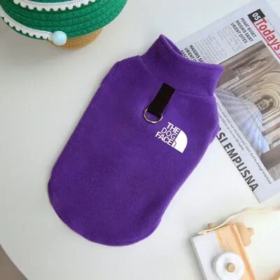 Discount Dollar Deals Warm Fleece Dog Sweater, Autumn Winter Pet Clothes, French Bulldog Coat, Puppy Clothing For Small Dogs purple s