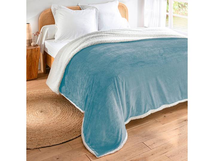 Couverture double face polaire et sherpa - Blancheporte