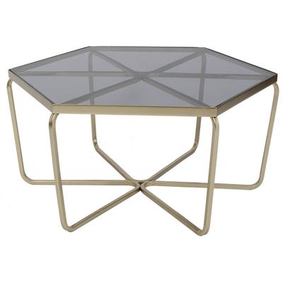 Beistelltisch GILDE "Beistelltisch Glamour", gold (champagnerfarben, goldfarben, klar), B:81cm, 50% Metall, 50% Glas, Tische, Beistelltisch