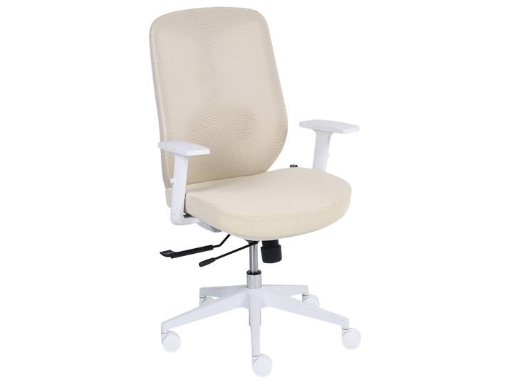 BELIANI Bürostuhl Beige Stoff u. Mesh Höhenverstellbar Drehbar Verstellbare Armlehnen Sitztiefe Lendenstütze Regulierbare Rückenlehne Moderner Stil