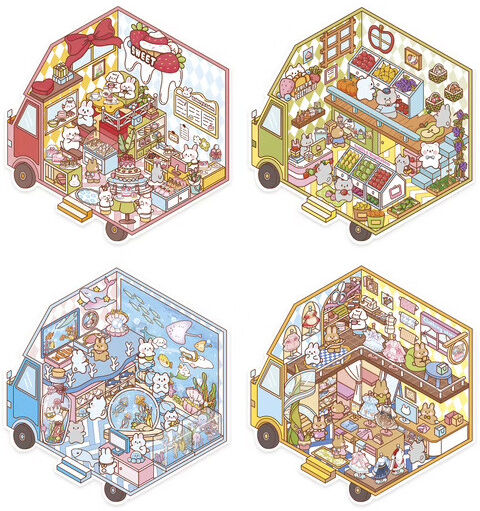 Cosy Stickers : Tiny Trucks - Janod