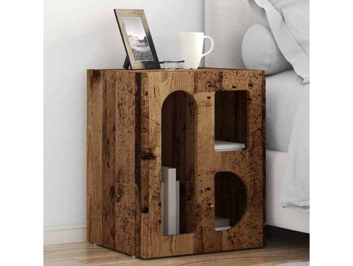 Table de nuit NANAS Neuf Table de chevet ELST (2 pièces) Bois ancien 40x35x50 cm &5751