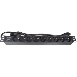 Good Connections 19" Steckdosenleiste, 1HE, Kaltgeräte-Stecker C14 an 9x Schutzkontakt-Buchse, USV Zubehör
